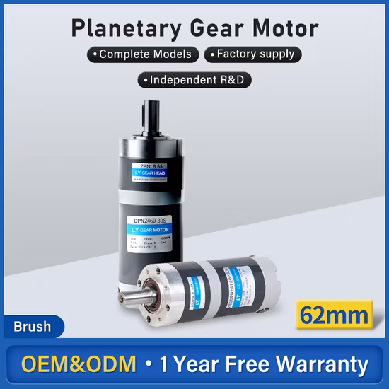 High Speed 62mm DC Brush Electric Windows and Doors Motor